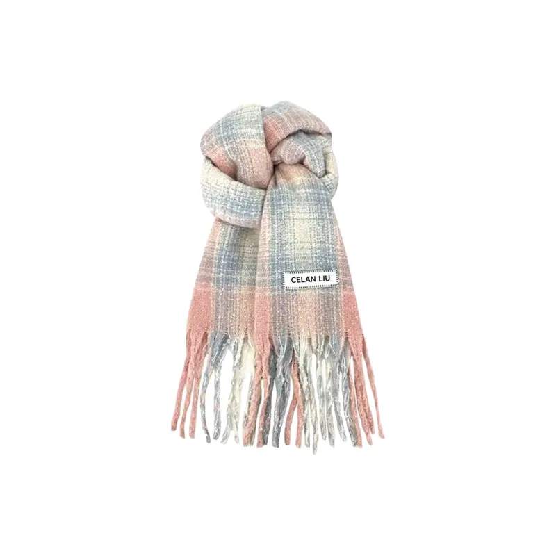 PLAN IN Polyester Knit Scarves Unisex-4