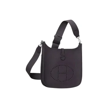 HERMES Evelyne Clemence Bullock Leather Crossbody Bag, Shoulder Bag Women's 3W Prunoir Dark Reddish Purple