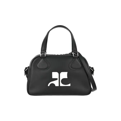 AOC Leather Bowling Bag Shoulder Bag Crossbody Bag Handbag Women's Black