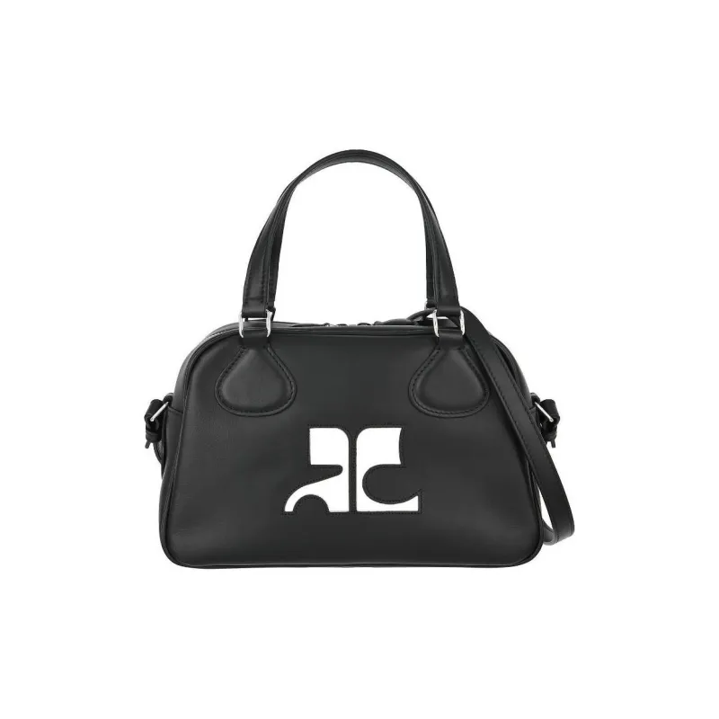 AOC Leather Bowling Bag Shoulder Bag Crossbody Bag Handbag Women's Black-0