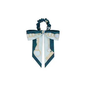 GUCCI Mulberry Silk Hair Ties Women's Blue/Light Blue