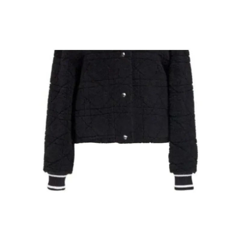 DIOR FW24 Velvet-feel Coat Women's Black-2
