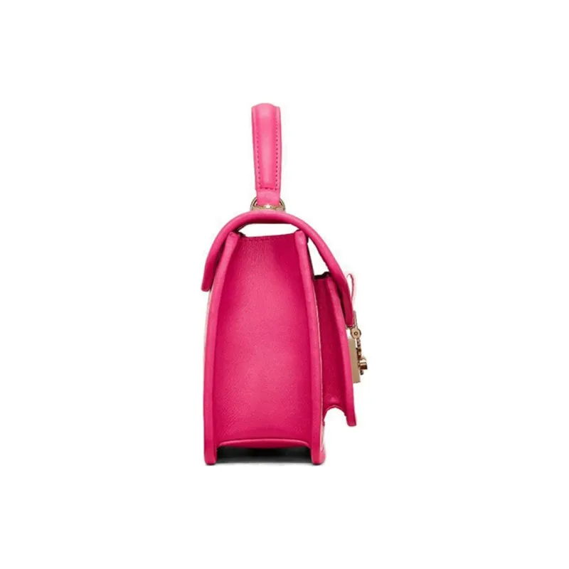MCM Patricia Satchel Visetos Cow Leather Detail Shoulder Bag, Crossbody Bag Small Size Women's Pink-2