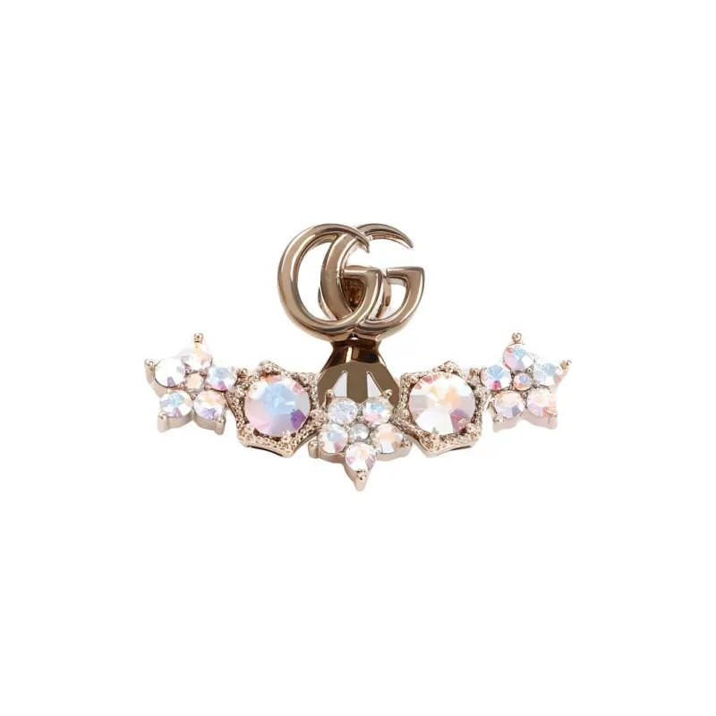 GUCCI Metal Crystal Earrings Women's Gold-0