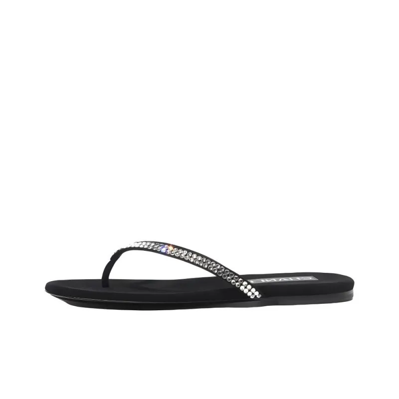CHANEL Flip Flops Women's Black-0