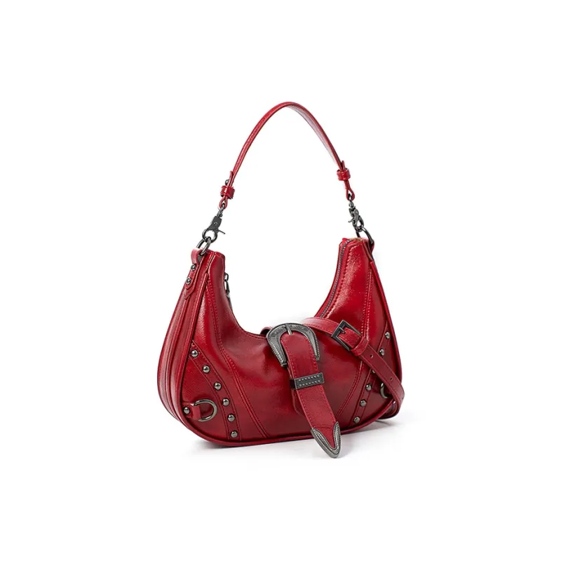 Vigno Synthetic Leather Shoulder Bag Handbag Regular Women's Red/Coffee-16