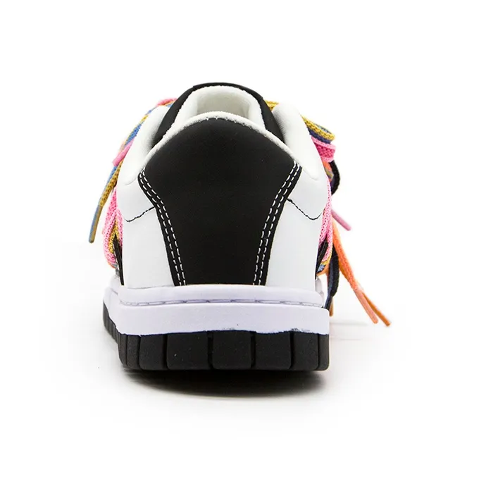 YIBONI Coverage Anti Slip And Wear Resistant Low Top Skateboard Shoes Unisex White Black-4