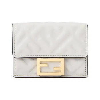 FENDI Baguette Nappa Leather Baguette Bag Wallet Women's White