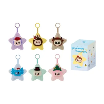 POP MART THE MONSTERS Classic Collection Shiny Plush Pendant Blind Box Products Single Mystery Box/Full Box 6 Pcs