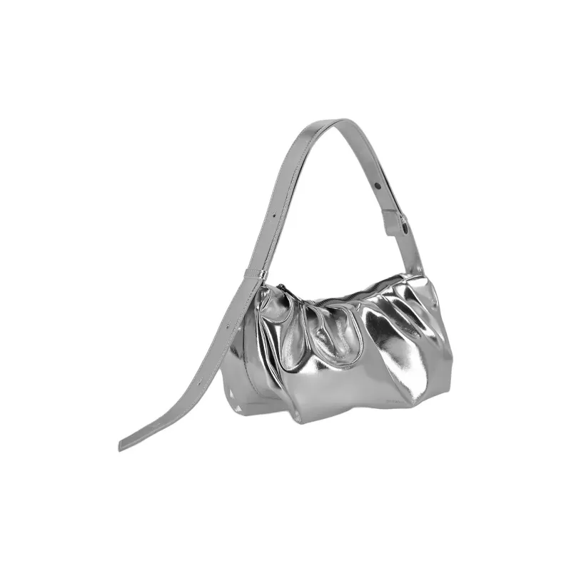 ALICE MARTHA Artificial Leather Handbag Shoulder Bag Women's Silver-1