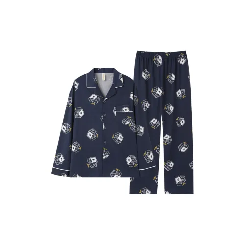 Huggy Kissy Pajama Set Men's Dark Blue