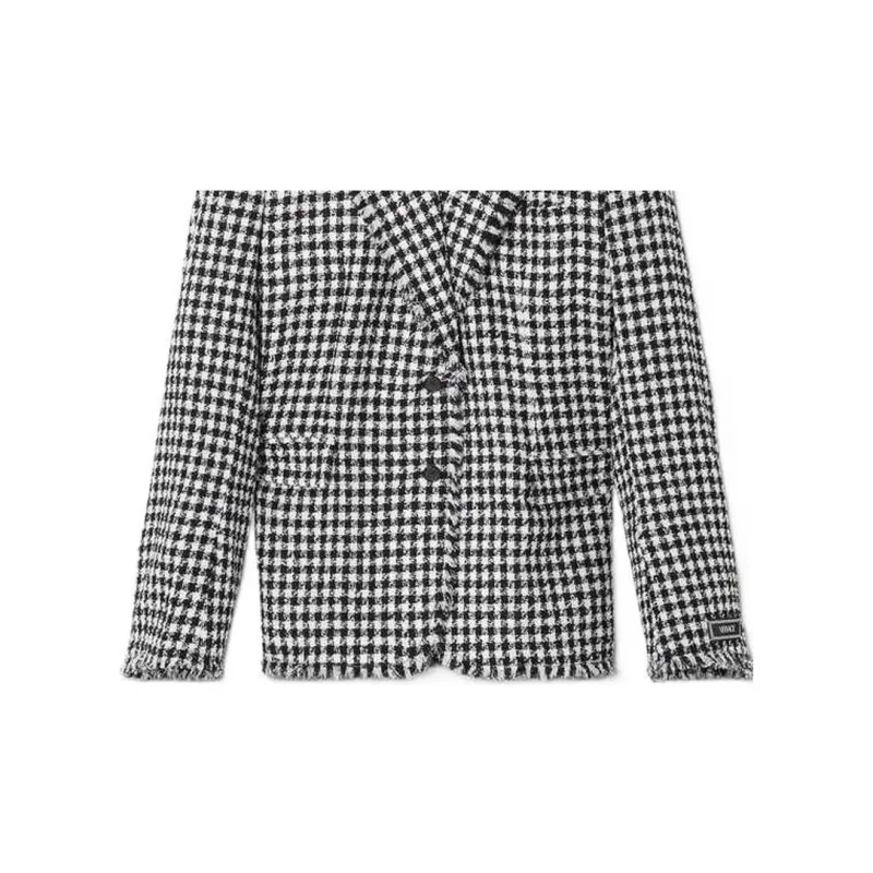 VERSACE VERSACE FW22 Business Suits Coats Women's Black White-5