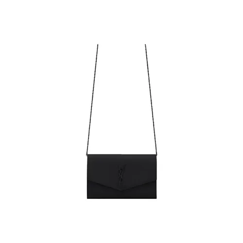 SAINT LAURENT UPTOWN Leather Envelope Bag Shoulder Bag Crossbody Bag Mini Women's Black