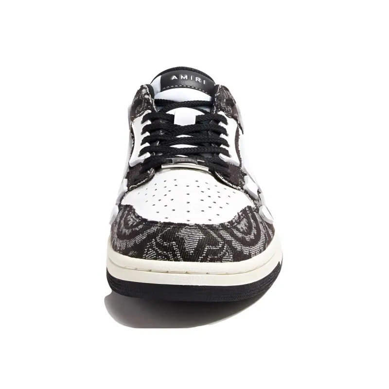AMIRI Bandana Denim Low Top Skateboard Shoes Men's Black White-4