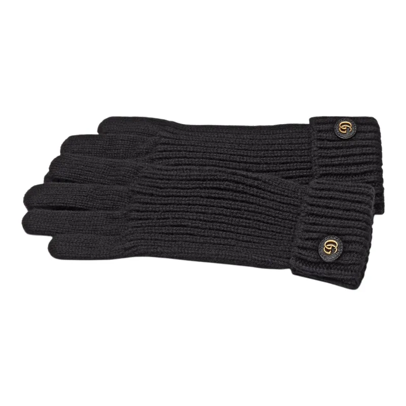 GUCCI Double G Rib Knit Gloves-1