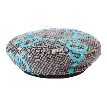 GUCCI Leather Sequins Berets Women's Brown