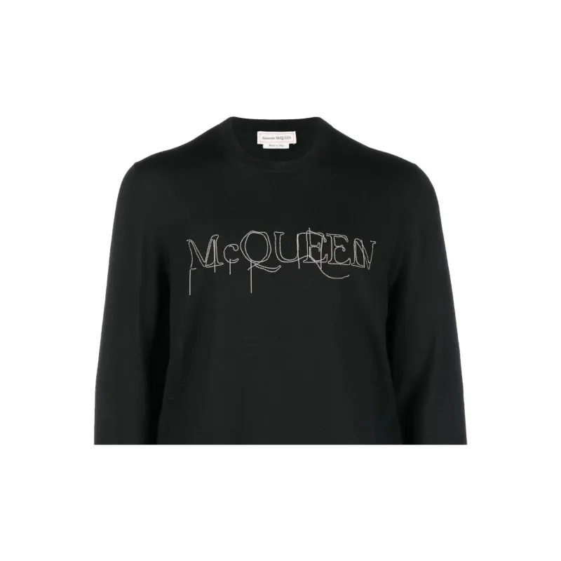 Alexander McQueen Logo Embellished Crewneck Jumper-4