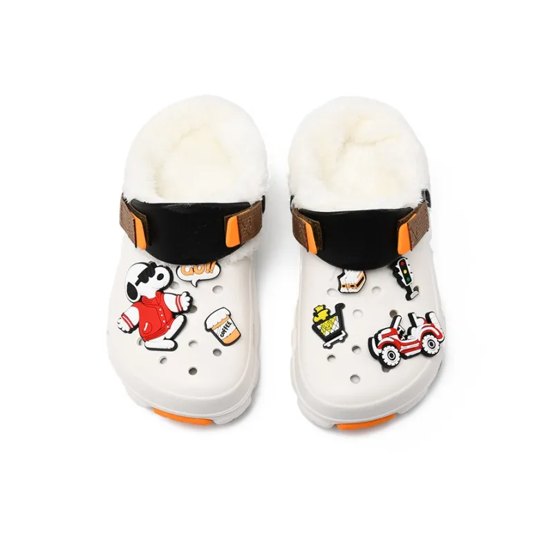 SNOOPY Clogs Unisex White Orange-4