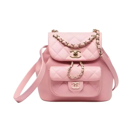 CHANEL Calfskin Backpack Women's Pink