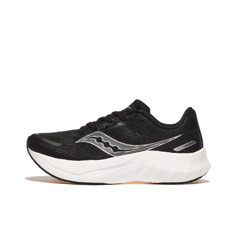 Saucony TIDE 2 Anti Slip Wear Resistant Low Top Casual Running Shoes Unisex Black White-0