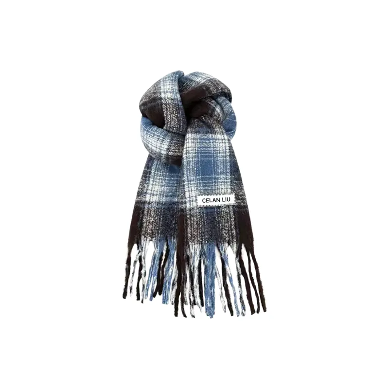 PLAN IN Polyester Knit Scarves Unisex-5