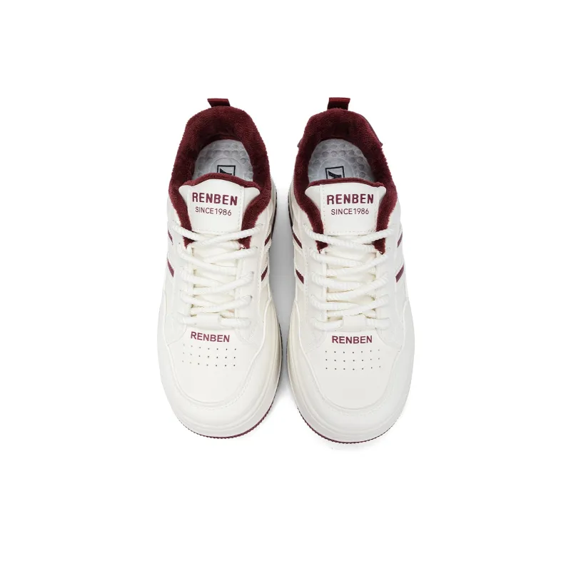 RENBEN Warm Balance Height Increasing Low-Top Skateboard Shoes Women's-9