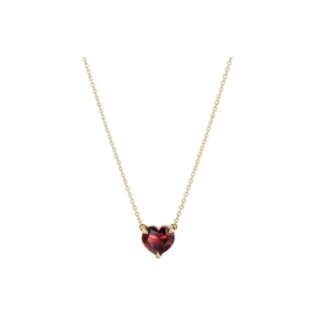 David Yurman 18kt Yellow Gold Chatelaine Heart Garnet Necklace 8mm