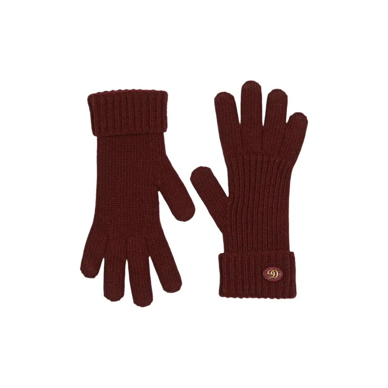 GUCCI Wool Knit Gloves Women's Red-2