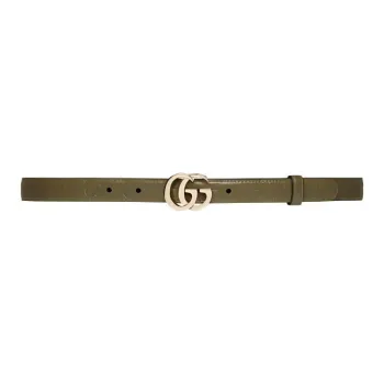 GUCCI Leather Belts Women's Green Width 2CM