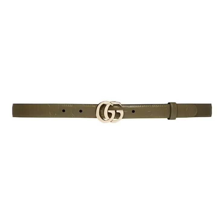GUCCI Leather Belts Women's Green Width 2CM-0