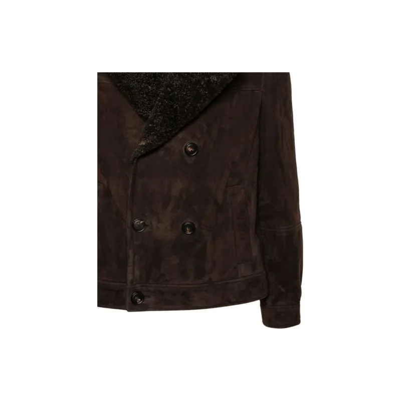 Brunello Cucinelli Double Breasted Shearling Jacket-4