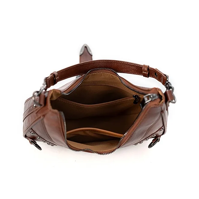 Vigno Synthetic Leather Shoulder Bag Handbag Regular Women's Red/Coffee-28