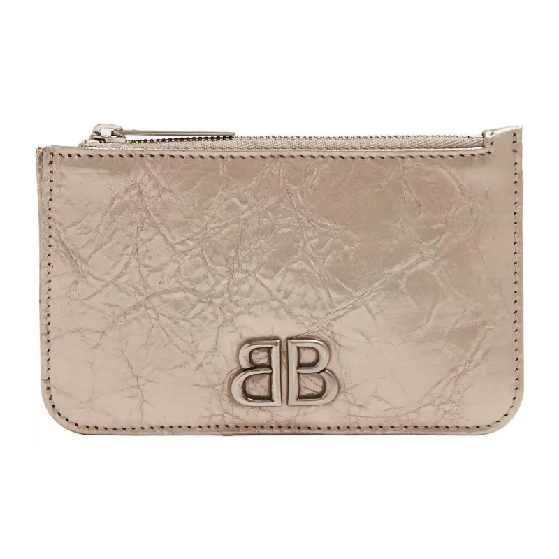 Balenciaga Leather Card Holder Card Holder Women's Metallic-0