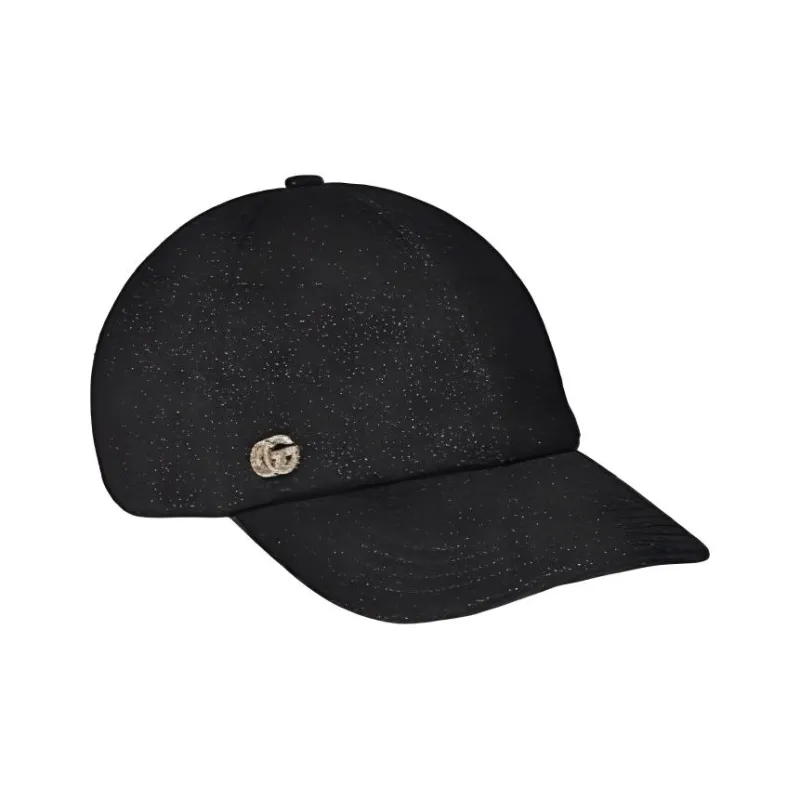 GUCCI Wool, Viscose, Lurex, Crystal Baseball Caps Women's Black-1