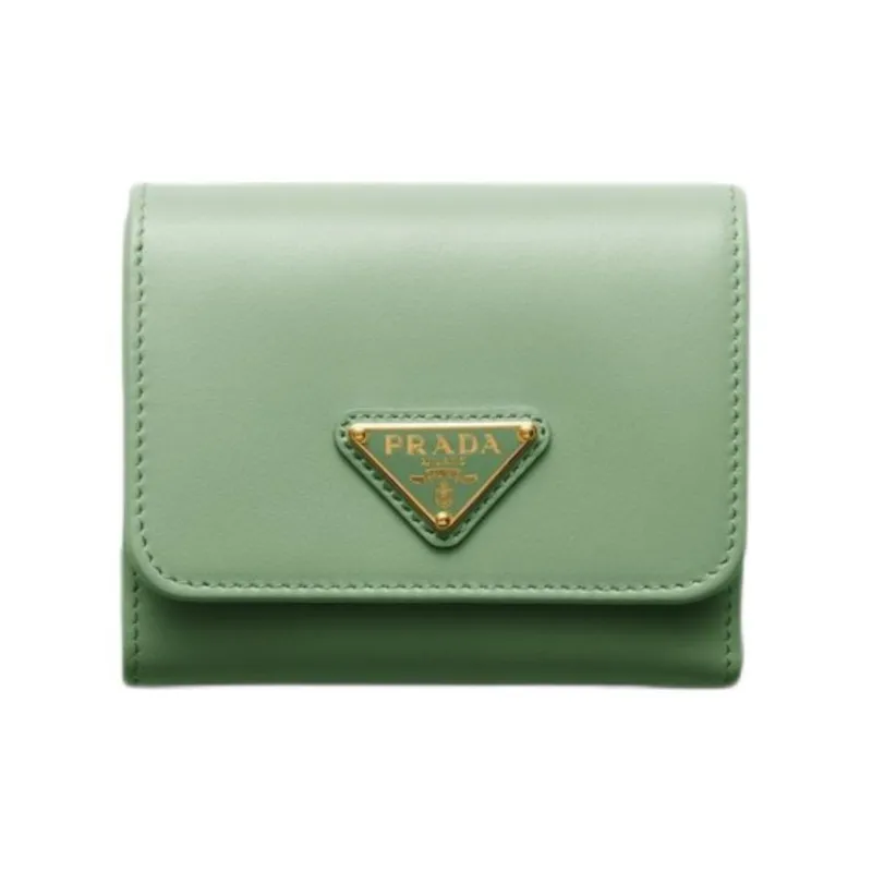 PRADA Leather Wallet Women's Light Green-0