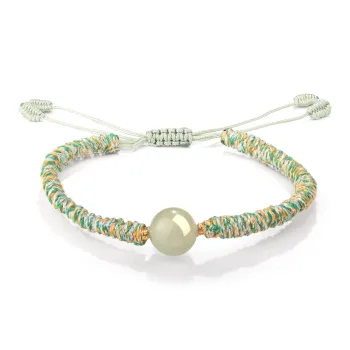 Lao Feng Xiang Hetian Jade Bracelets Green Jade Women's