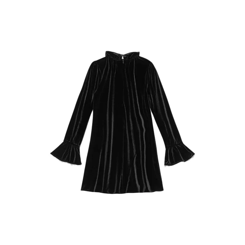 GANNI A line Velvet Mini Dress-1