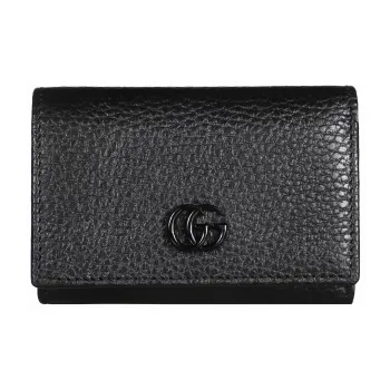 GUCCI Marmont Leather Wallet Medium Size Women's Black