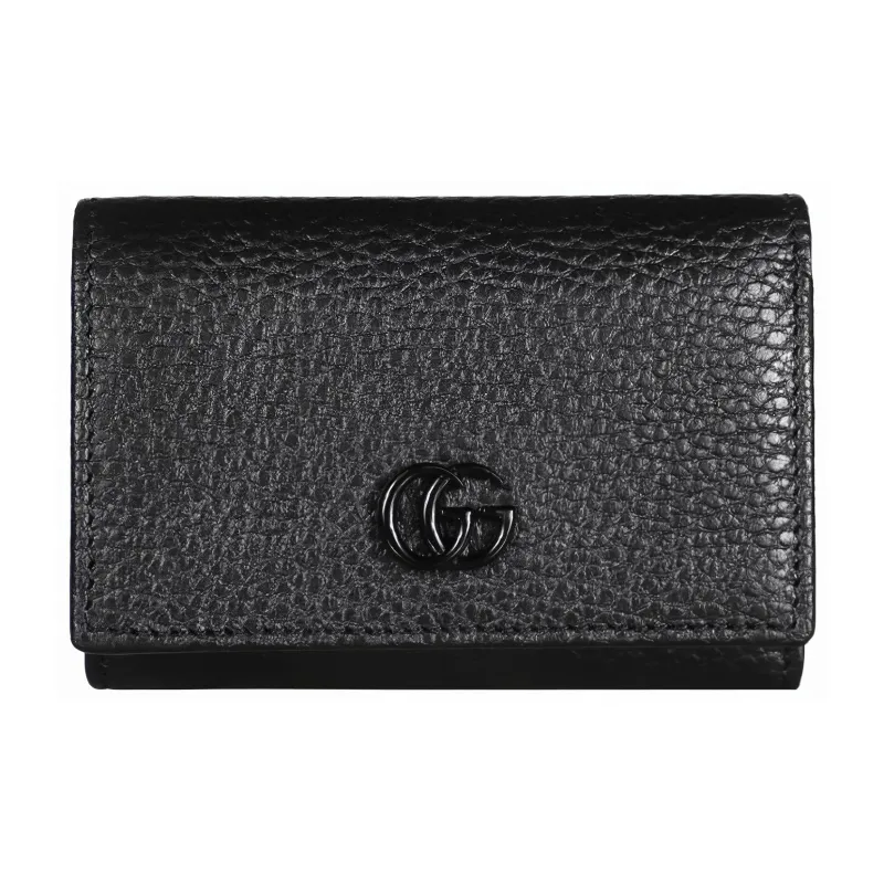 GUCCI Marmont Leather Wallet Medium Size Women's Black-0