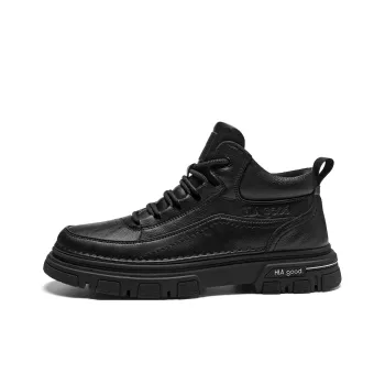 HLA Work Boots Men Mid Top Black/Brown