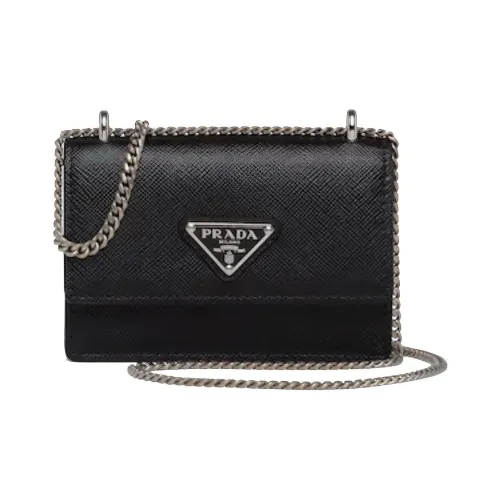 prada logo Saffiano Leather Wallet Card Holder Card Holder Women's Black