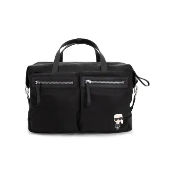 KARL LAGERFELD Top Grain Cow Leather Handbag Regular Unisex Black