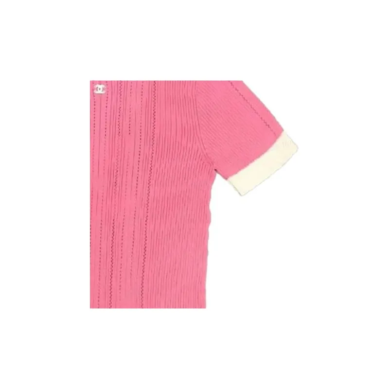 CHANEL 23 Spring And Summer T-Shirt Women's Pink-1