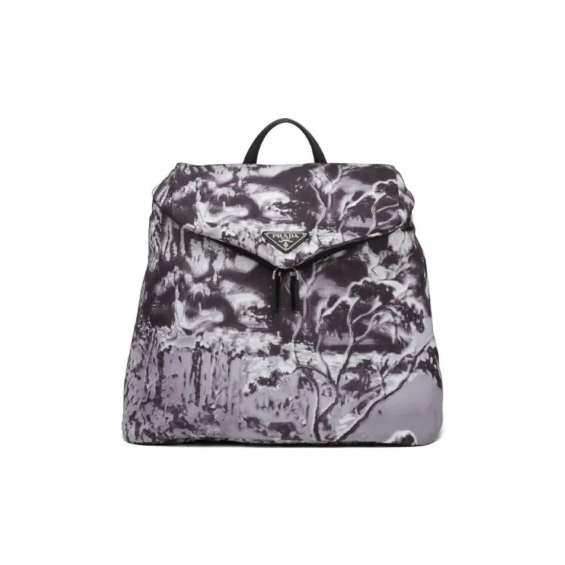 PRADA Nylon Backpack Men's Cloud Gray-0