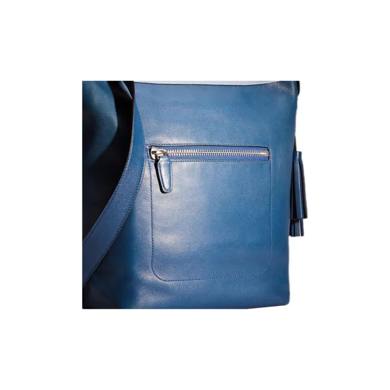 COACH Legacy Leather Travel Bag Shoulder Bag Crossbody Bag Medium Size Women's Blue-4