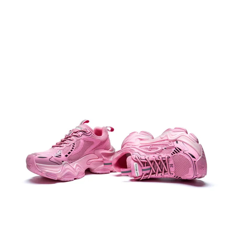 KUX Chunky Sneakers Women's Low Top Rainbow Pink-12