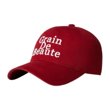 GRAIN DE BEAUTE Cotton Fabric Baseball Caps Unisex Red