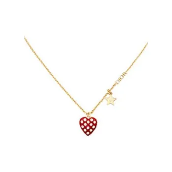 DIOR Metal Necklaces Women's Gold/Red