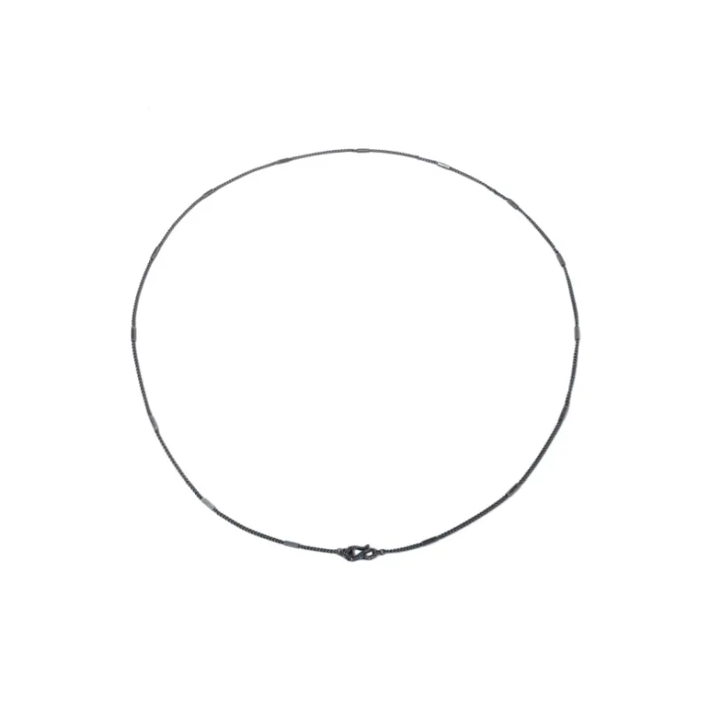 M.Wong 925 Sterling Silver Delicate Necklace Layering Necklace Plain Chain Collarbone Chain Women's-5