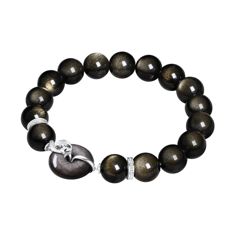 CHOW TAI SENG Obsidian Bracelets Men's-3